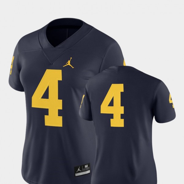 University of Michigan #4 For Women's Jersey Navy 2018 Game College Football High School